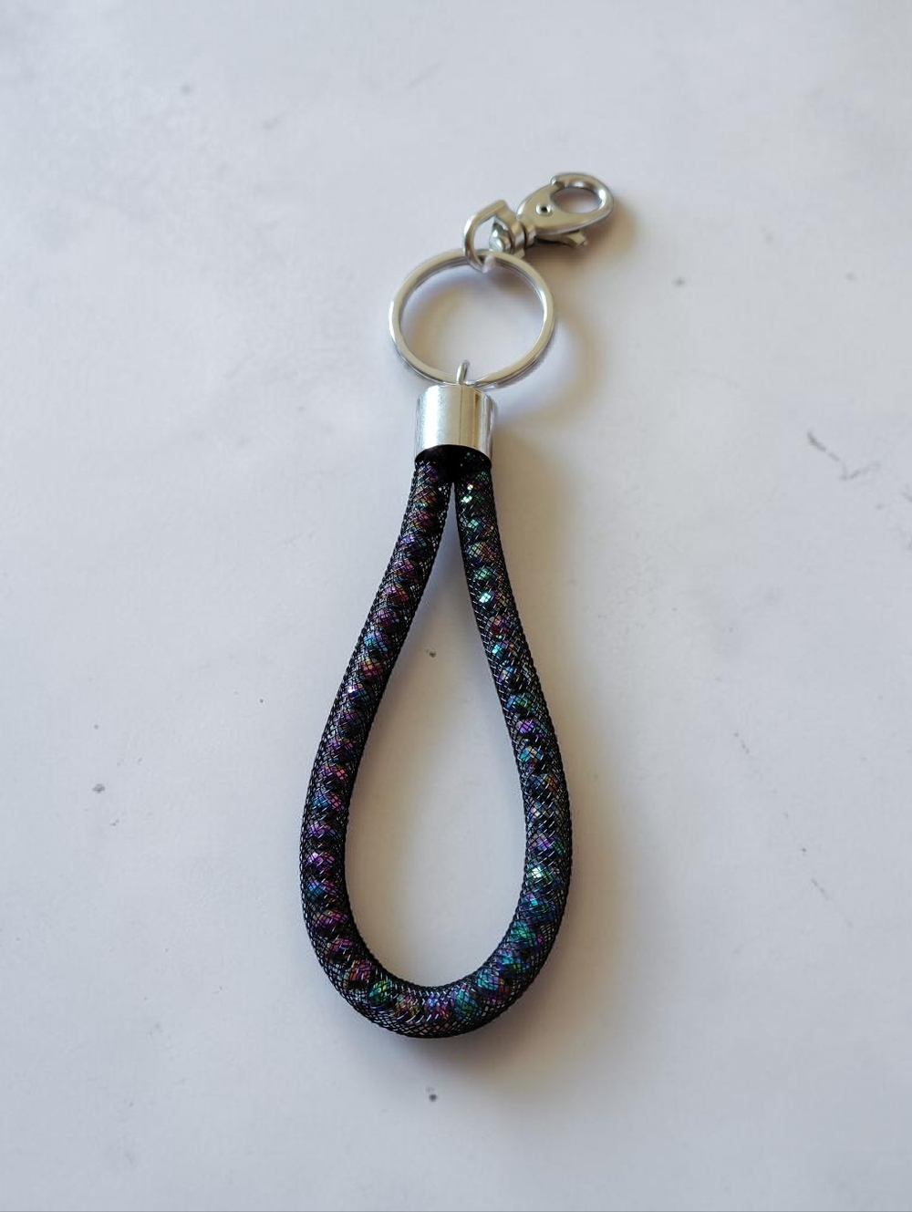 Multi-colored Mesh-beaded Keychain Bracelet